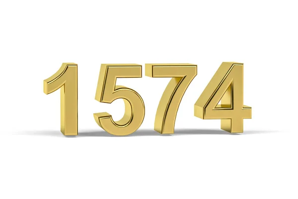 黄金の3D番号1574 白い背景に隔離された年 3Dレンダリング — ストック写真