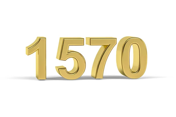 黄金の3D番号1570 白地に隔離された1570年 3Dレンダリング — ストック写真