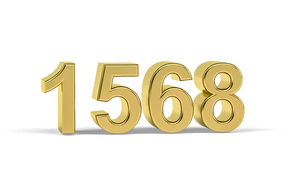 Золотое Трехмерное Число 1568 Год 1568 Изолирован Белом Фоне Трехмерное — стоковое фото