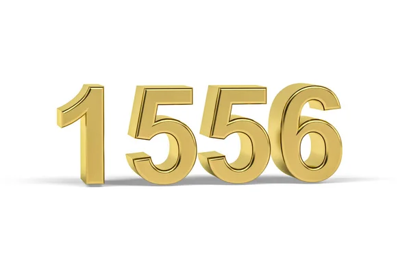 Zlaté Číslo 1556 Rok 1556 Izolované Bílém Pozadí Vykreslení — Stock fotografie