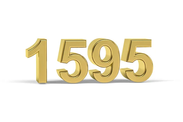 黄金の3D番号1595 白の背景に隔離された1595年 3Dレンダリング — ストック写真