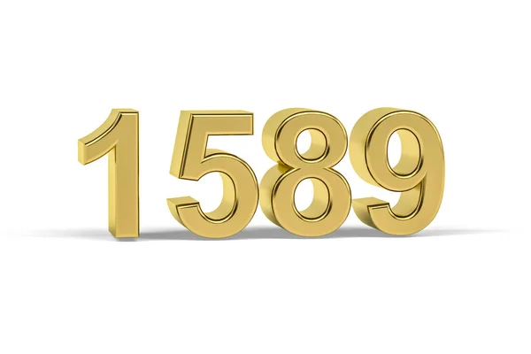 Золотий Номер 1589 Рік 1589 Ізольовано Білому Тлі Рендеринга — стокове фото