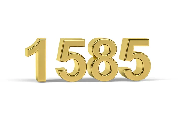 Золотое Трехмерное Число 1585 Год 1585 Изолирован Белом Фоне Трехмерное — стоковое фото