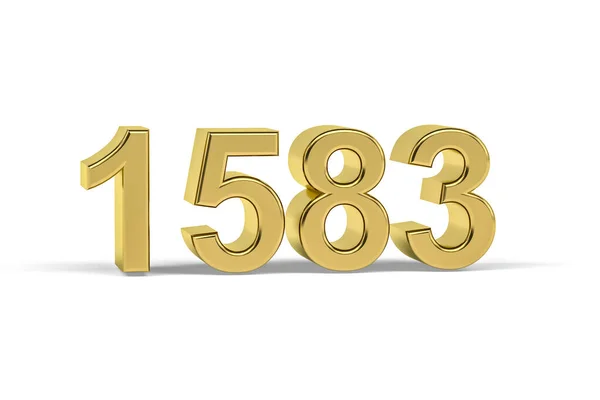 黄金の3D番号1583 白地に隔離された1583年 3Dレンダリング — ストック写真