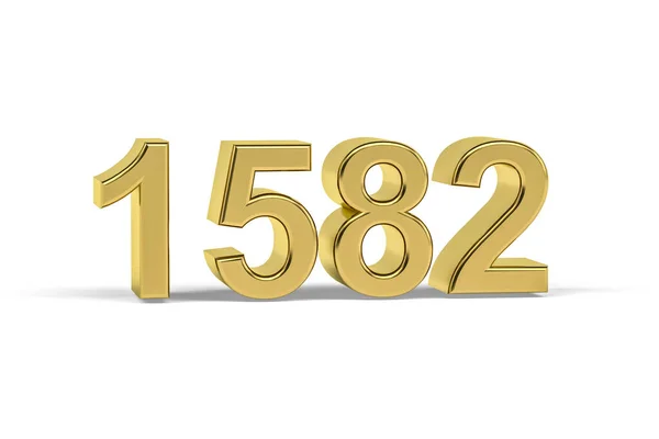 黄金の3D番号 1582年1582年白の背景に隔離 3Dレンダリング — ストック写真