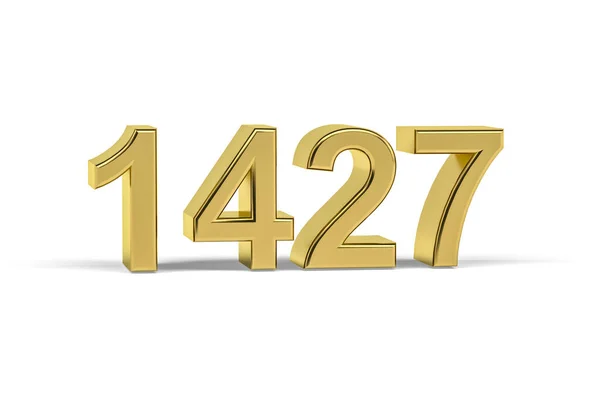 Golden Number 1427 Jaar 1427 Geïsoleerd Witte Achtergrond Render — Stockfoto