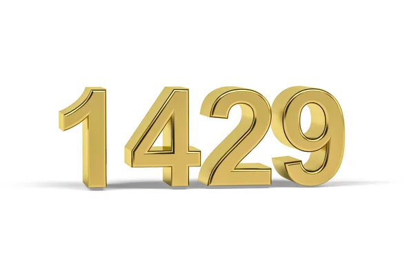 Золотое Трехмерное Число 1429 Год 1429 Изолирован Белом Фоне Трехмерное — стоковое фото