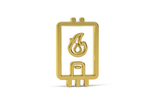 Golden Gas Panna Ikon Isolerad Vit Bakgrund Render — Stockfoto