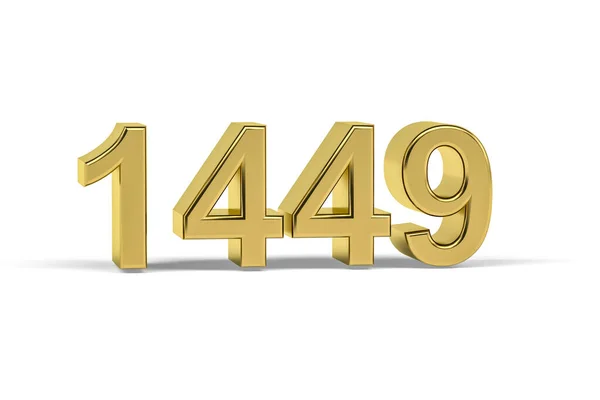 Золотое Трехмерное Число 1449 Год 1449 Изолирован Белом Фоне Трехмерное — стоковое фото