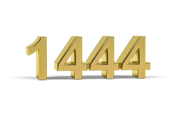 黄金の3D番号1444 白の背景に隔離された年 3Dレンダリング — ストック写真