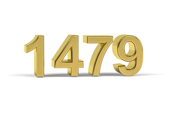 Золотое Трехмерное Число 1479 Год 1479 Изолирован Белом Фоне Трехмерное — стоковое фото