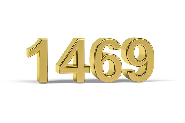 Golden Numero 1469 Anno 1469 Isolato Sfondo Bianco Rendering — Foto Stock