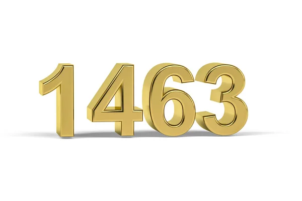 Número Dourado 1463 Ano 1463 Isolado Fundo Branco Renderização — Fotografia de Stock