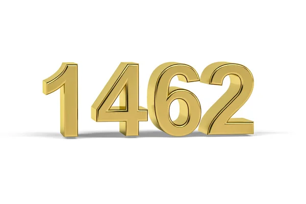 Golden Number 1462 Anno 1462 Isolato Sfondo Bianco Rendering — Foto Stock