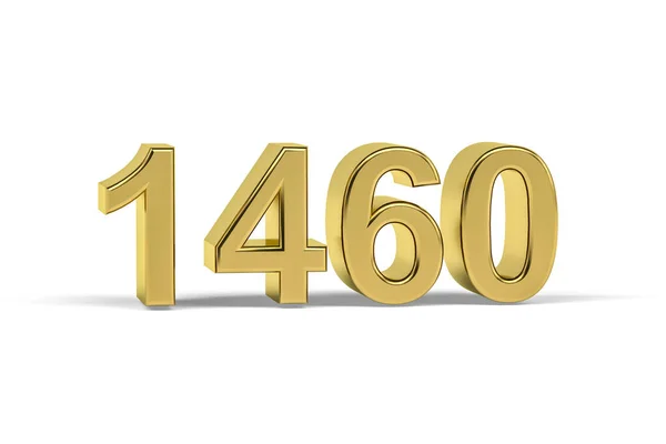 Golden Number 1460 Year 1460 Isolated White Background Render — Stock Photo, Image
