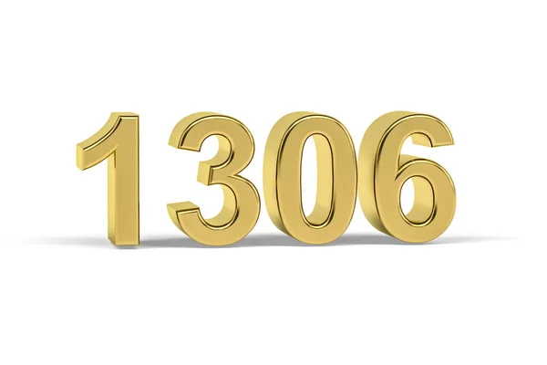 Oro Número 1306 Año 1306 Aislado Sobre Fondo Blanco Render —  Fotos de Stock