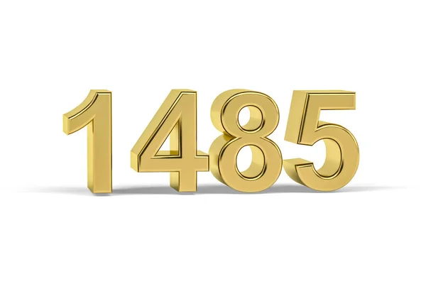 黄金の3D番号1485 白い背景に隔離された1485年 3Dレンダリング — ストック写真