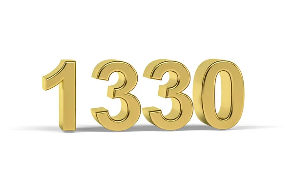 Altın Numara 1330 Yıl 1330 Beyaz Arka Planda Izole Oluşturma — Stok fotoğraf