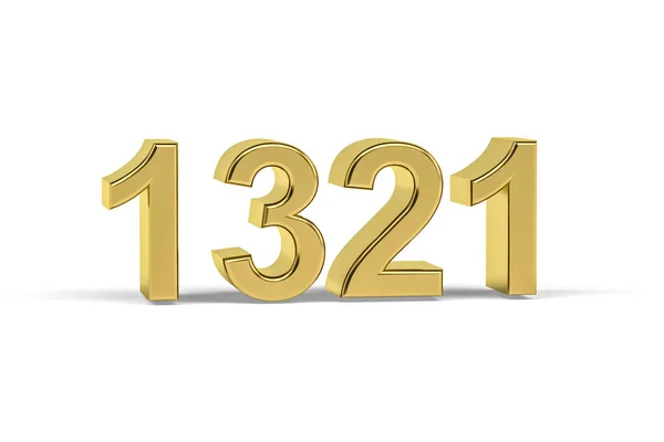 Número Dourado 1321 Ano 1321 Isolado Fundo Branco Renderização — Fotografia de Stock