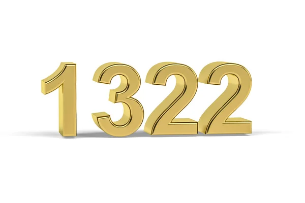Oro Número 1322 Año 1322 Aislado Sobre Fondo Blanco Render — Foto de Stock