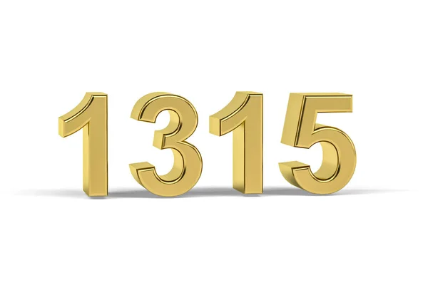 Золотое Трехмерное Число 1315 Год 1315 Изолирован Белом Фоне Трехмерное — стоковое фото