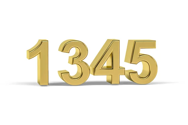 Golden Nummer 1345 1345 Isolerad Vit Bakgrund Render — Stockfoto