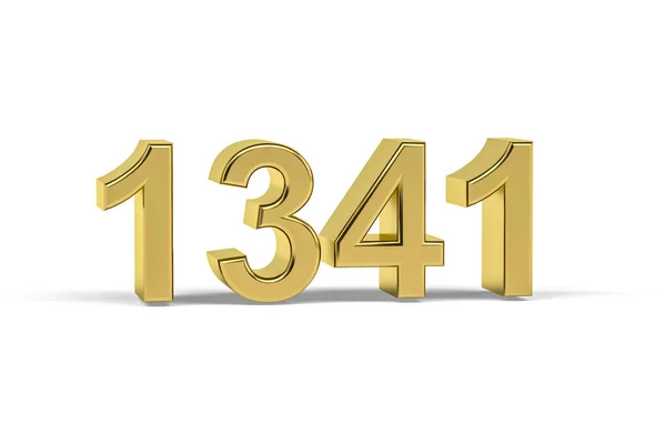 Золотое Трехмерное Число 1341 Год 1341 Изолирован Белом Фоне Трехмерное — стоковое фото