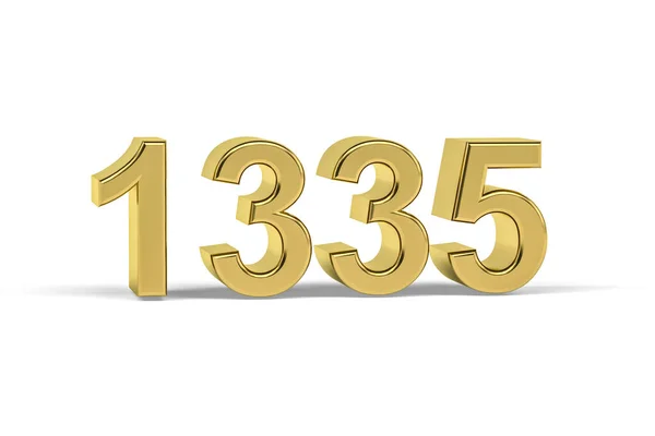 Золотое Трехмерное Число 1335 Год 1335 Изолирован Белом Фоне Трехмерное — стоковое фото