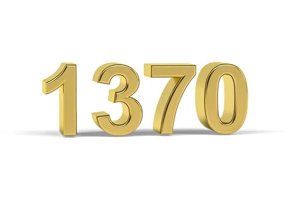 Altın Numara 1370 Yıl 1370 Beyaz Arka Planda Izole Oluşturma — Stok fotoğraf