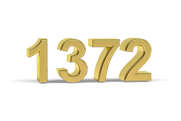 Número Dourado 1372 Ano 1372 Isolado Fundo Branco Renderização — Fotografia de Stock