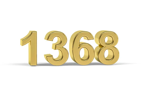 Oro Número 1368 Año 1368 Aislado Sobre Fondo Blanco Render — Foto de Stock
