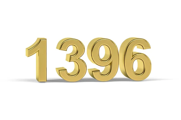 Altın Numara 1396 Yıl 1396 Beyaz Zemin Üzerinde Izole Edilmiş — Stok fotoğraf