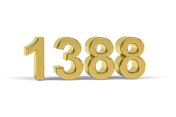 Altın Numara 1388 Yıl 1388 Beyaz Zemin Üzerinde Izole Edilmiş — Stok fotoğraf