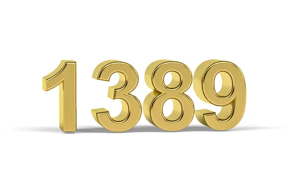 Altın Numara 1389 Yıl 1389 Beyaz Zemin Üzerinde Izole Edilmiş — Stok fotoğraf