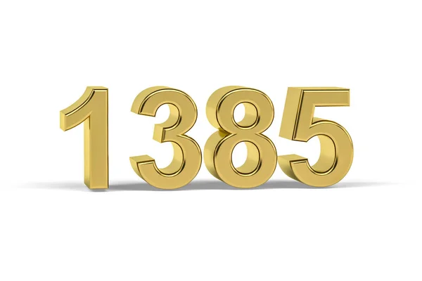 Золотое Трехмерное Число 1385 Год 1385 Изолирован Белом Фоне Трехмерное — стоковое фото