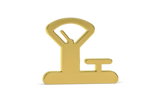 Golden Vägningsmaskin Ikon Isolerad Vit Bakgrund Render — Stockfoto