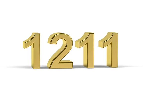 Golden Number 1211 Jaar 1211 Geïsoleerd Witte Achtergrond Render — Stockfoto