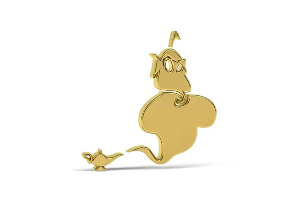 Ícone Lâmpada Dourada Aladdin Isolado Fundo Branco Renderização — Fotografia de Stock