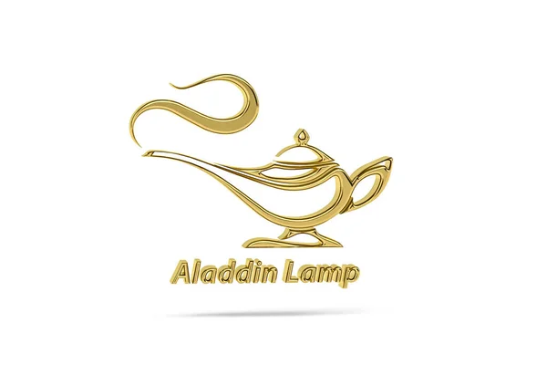 Ікона Сонячної Лампи Golden Aladdin Ізольована Білому Тлі Рендеринг — стокове фото