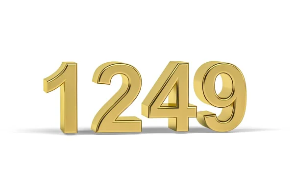 Golden Number 1249 Jaar 1249 Geïsoleerd Witte Achtergrond Render — Stockfoto