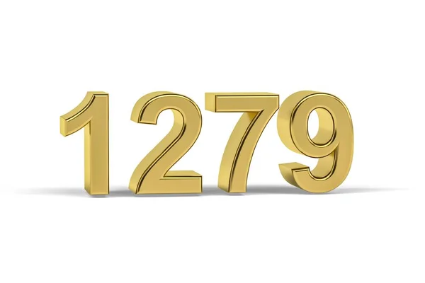Goldene Zahl 1279 Jahreszahl 1279 Isoliert Auf Weißem Hintergrund Renderer — Stockfoto