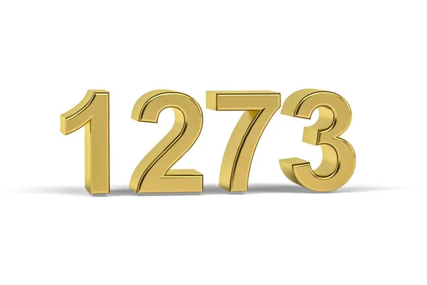 Número Dourado 1273 Ano 1273 Isolado Fundo Branco Renderização — Fotografia de Stock