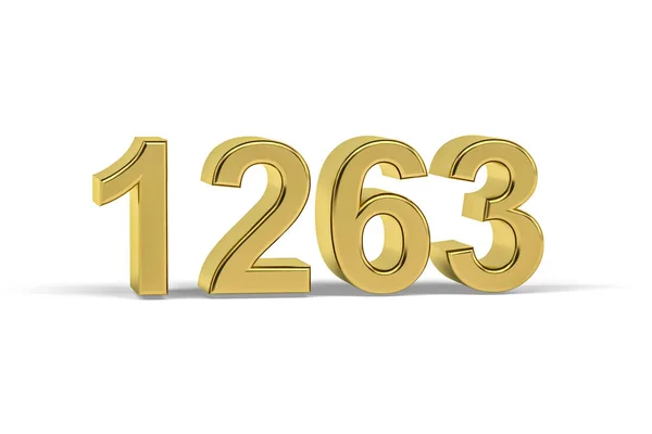 Золотое Трехмерное Число 1263 Год 1263 Изолирован Белом Фоне Трехмерное — стоковое фото