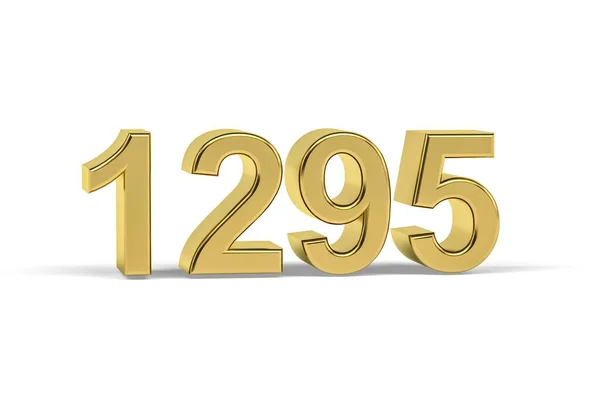 Goldene Zahl 1295 Jahreszahl 1295 Isoliert Auf Weißem Hintergrund Renderer — Stockfoto