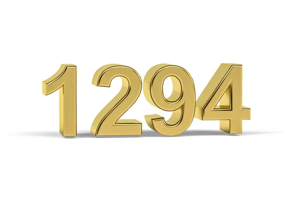 Altın Numara 1294 1294 Yılı Beyaz Arka Planda Izole Edilmiş — Stok fotoğraf
