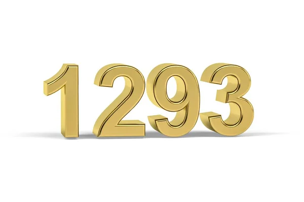 Golden Nummer 1293 1293 Isolerad Vit Bakgrund Render — Stockfoto