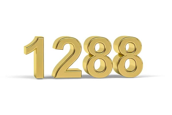 Golden Number 1288 Jaar 1288 Geïsoleerd Witte Achtergrond Render — Stockfoto