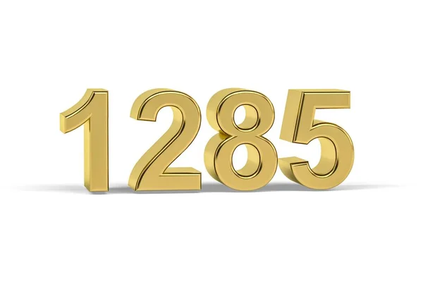 Golden Number 1285 Jaar 1285 Geïsoleerd Witte Achtergrond Render — Stockfoto