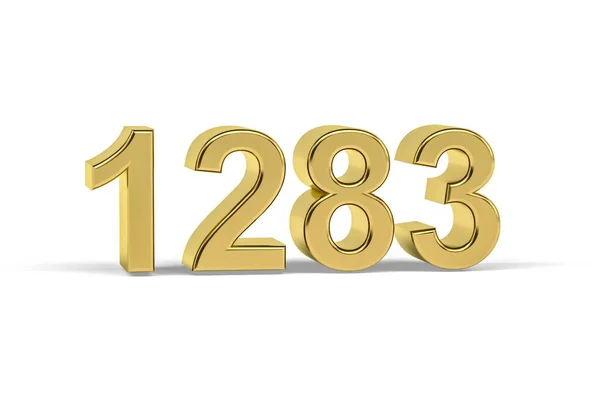 Golden Nummer 1283 1283 Isolerad Vit Bakgrund Render — Stockfoto