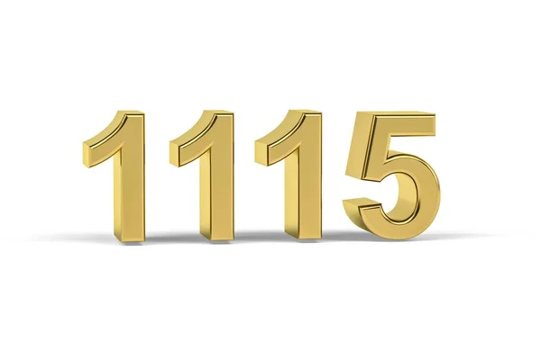 Gyllene Nummer 1115 1115 Isolerad Vit Bakgrund Render — Stockfoto